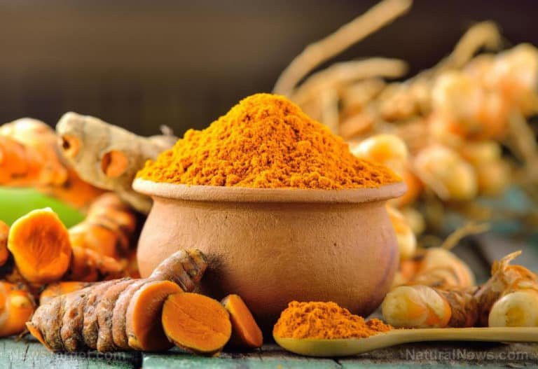 Turmeric powder in a jar