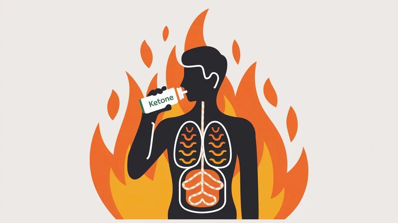 Illustration of a person drinking exogeneous ketones drink