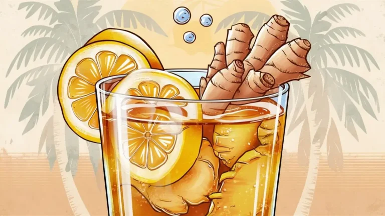 illustration of lemon ginger water