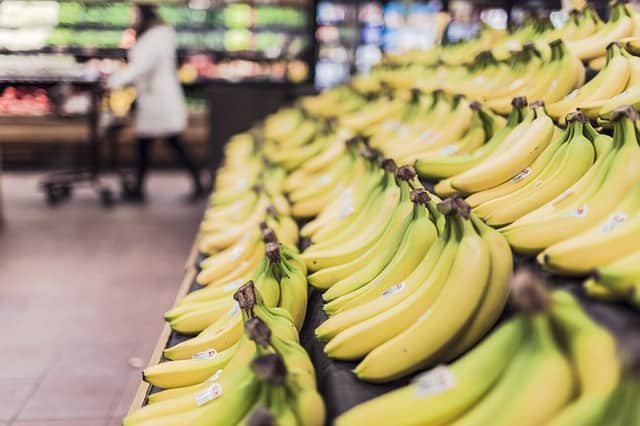 bananas in a supermarket