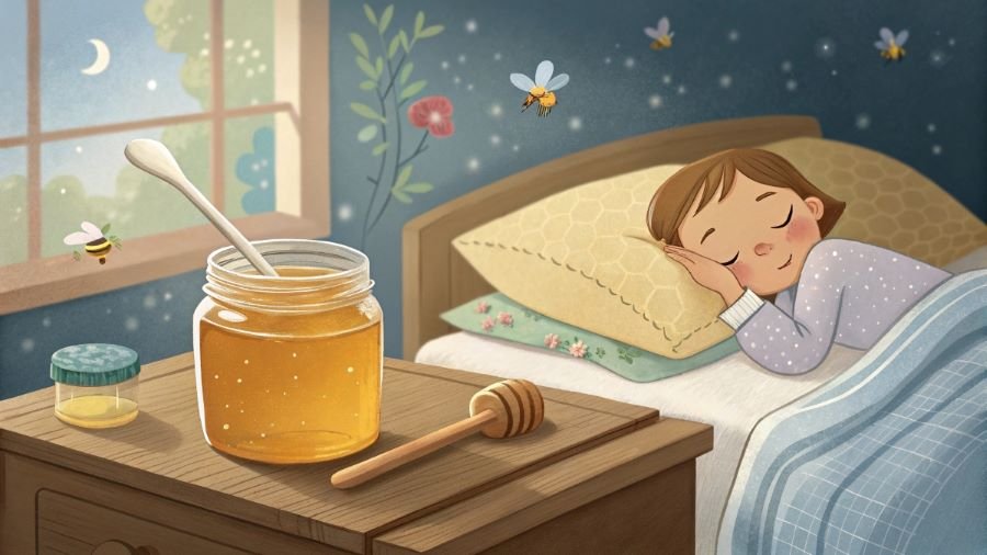 Bees are buzzing, and a little girl is sleeping soundly.