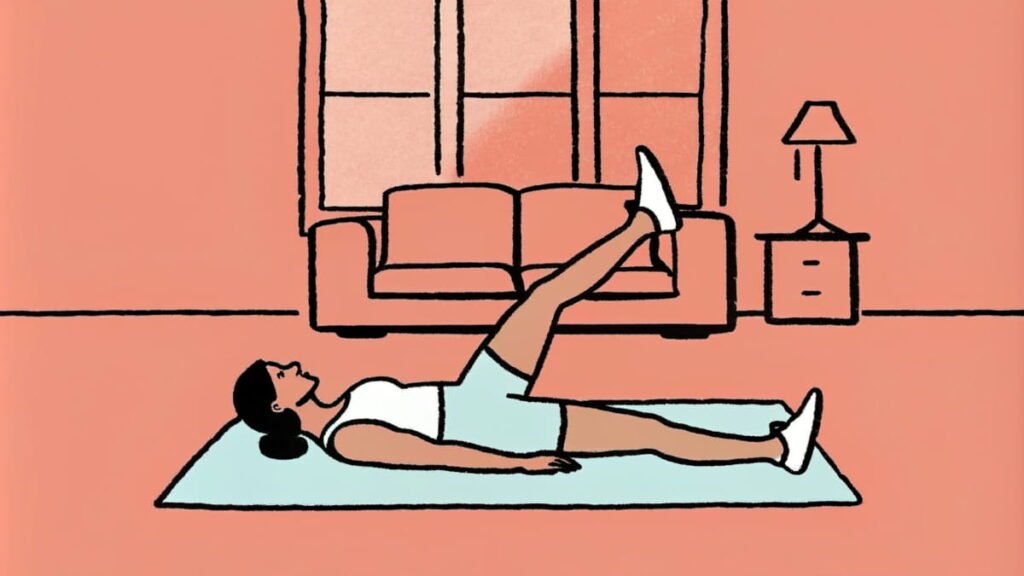 Illustration of a woman doing leg raises