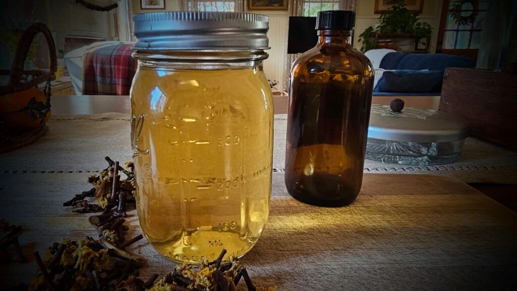 Witch Hazel concoction in a big jar