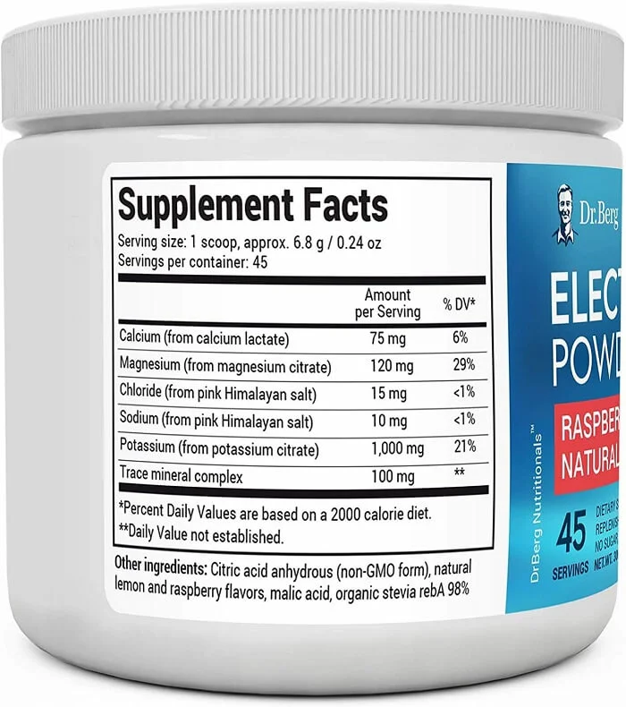 Dr Berg Electrolytes Ingredient Lists