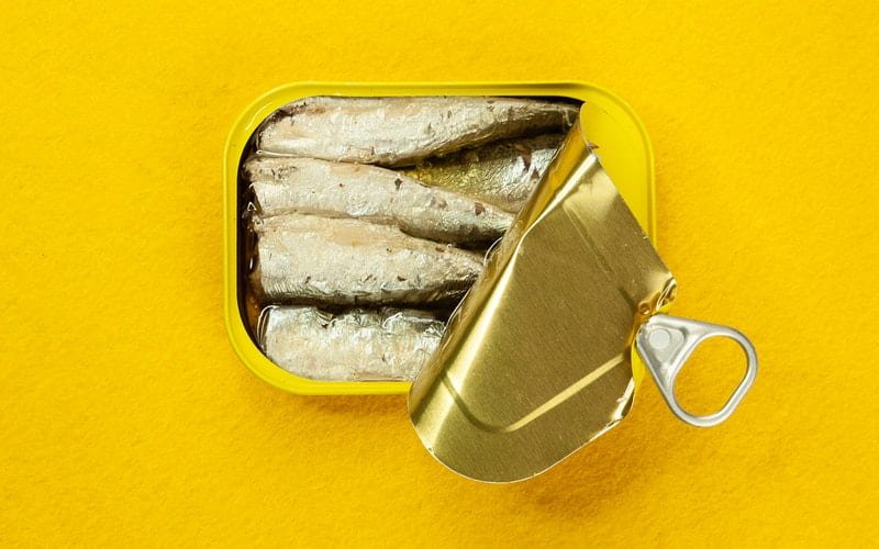 A pack of canned sardines