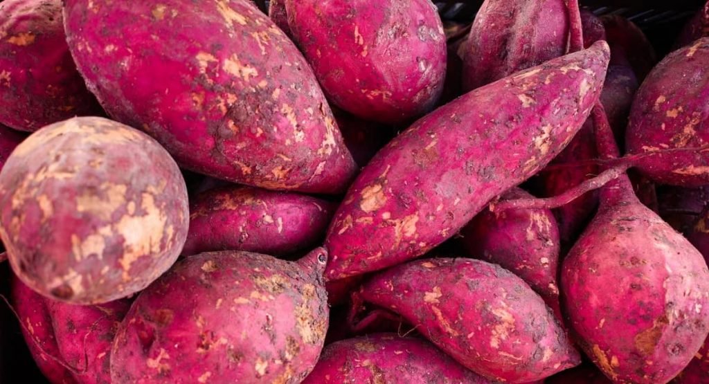 sweet potatoes closeup