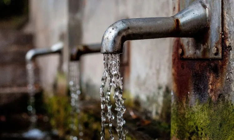 Water running from a tap