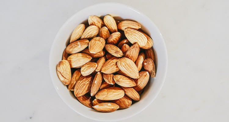 A bow filled with almonds