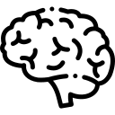 An icon depicting a human brain