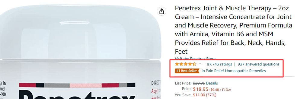 Penetrex Reviews on Amazon