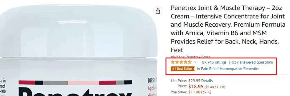 Penetrex Reviews on Amazon