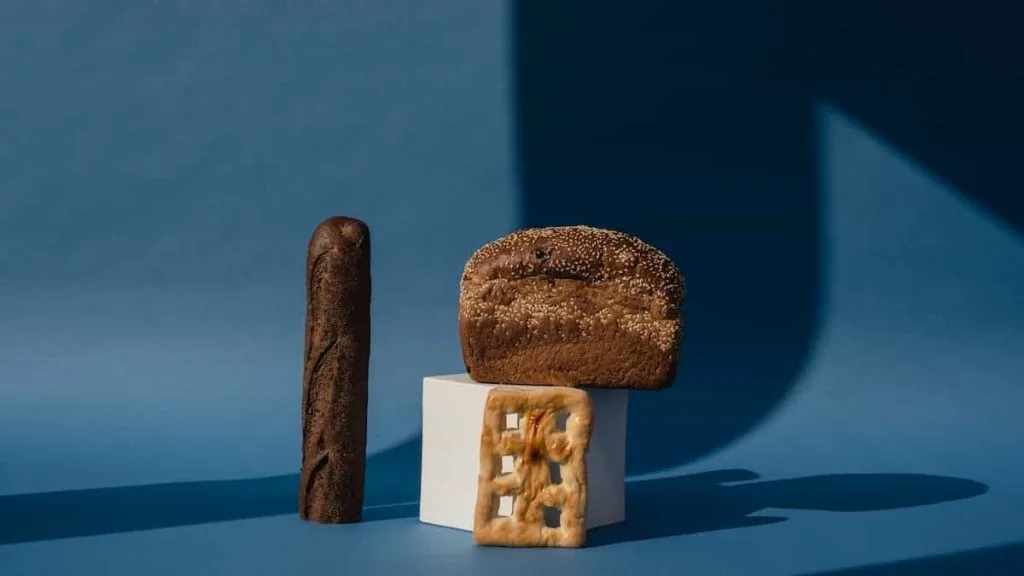 Whole wheat breads positioned in a way for photoshoot