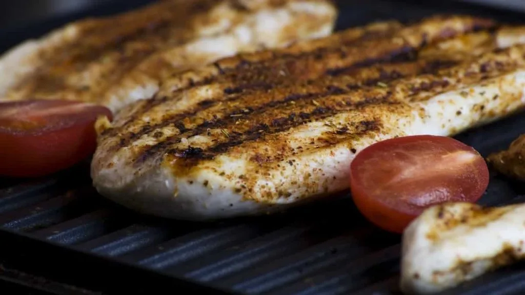 Closeup of Grilled chicken breast