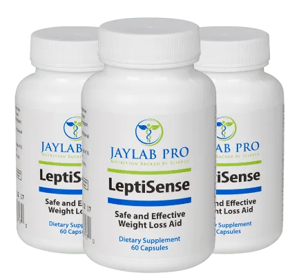 LeptiSense Weight Loss Supplement image of three bottles