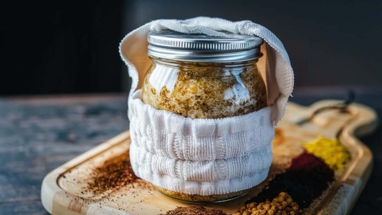 fermented quinoa in a jar