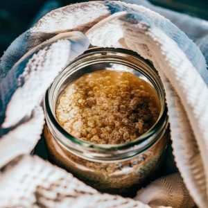 fermented quinoa in a jar photograph