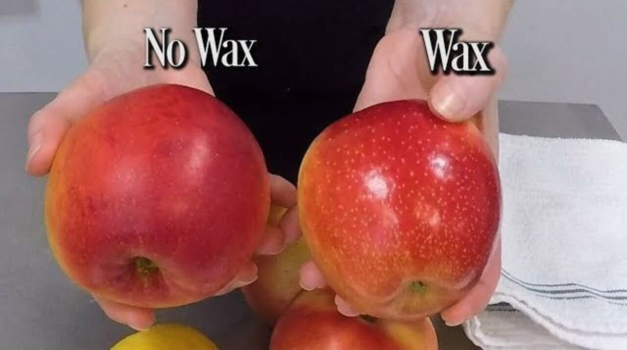 Wax on apples