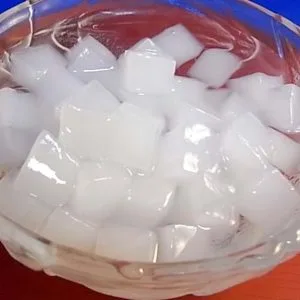 Nata de coco in a bowl