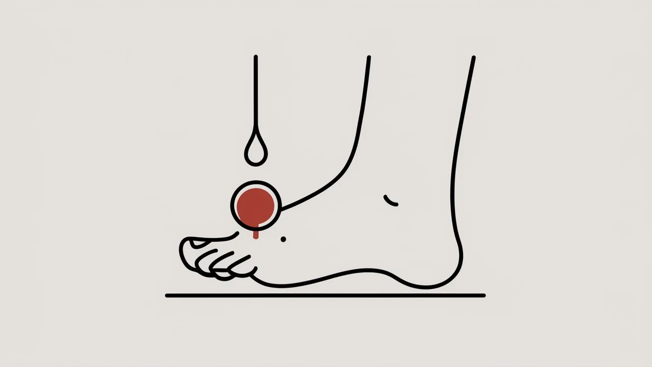 flat illustration of a bunion