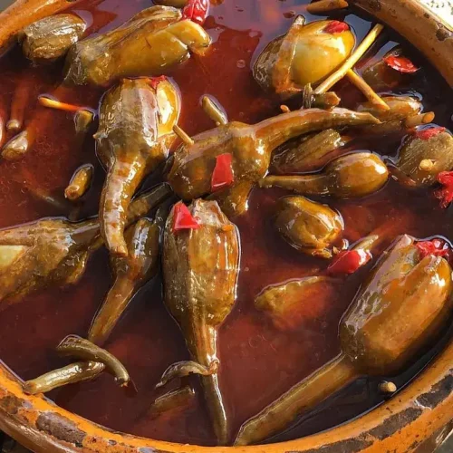 Berenjenas de Almagro, pickled eggplants from Spain’s Castilla-La Mancha region.