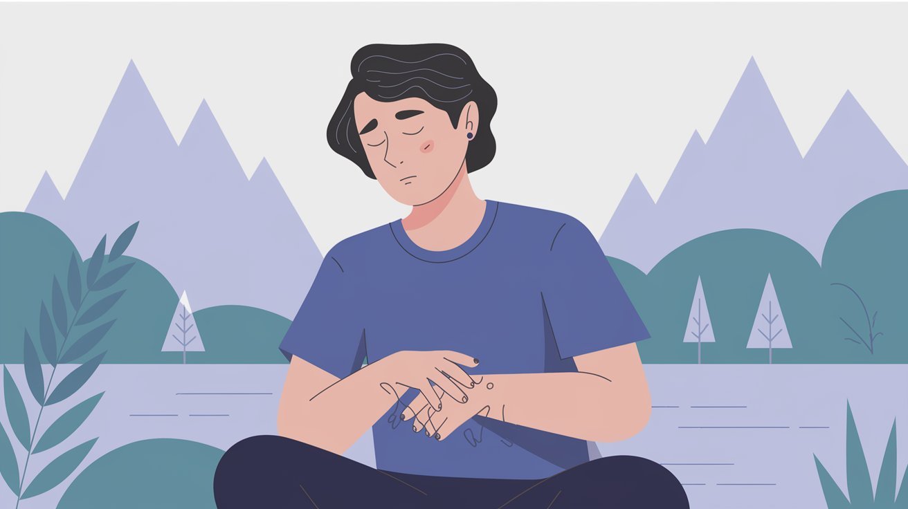 An illustration of a person suffering from neuropathy