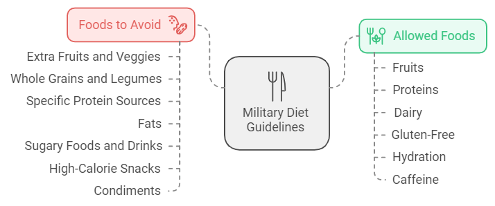 Foods That Are Allowed And Foods That Are Not in the Military Diet