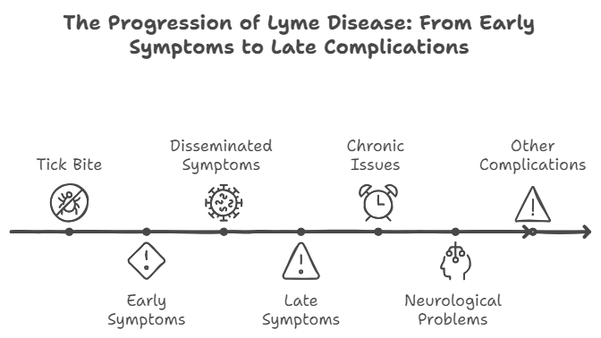 The progression of Lyme Disease: From Early Symptoms to Late Complications