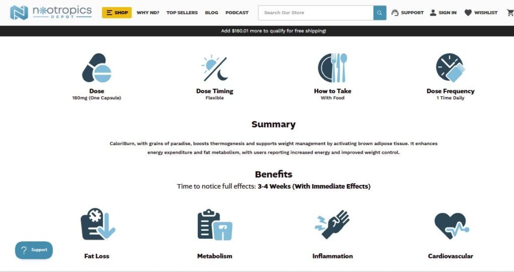 Nootropic Depots Product Page Example