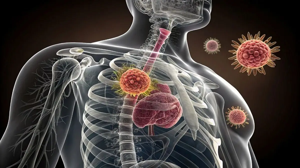 Cancer tumors inside a body