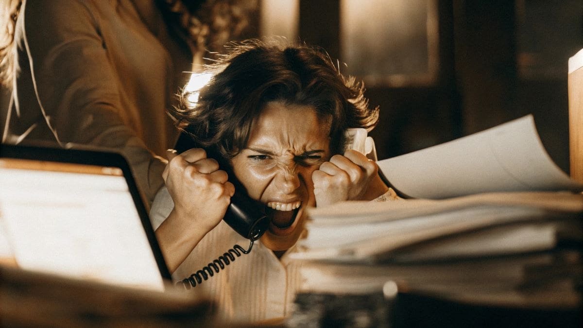 A stressful woman at work