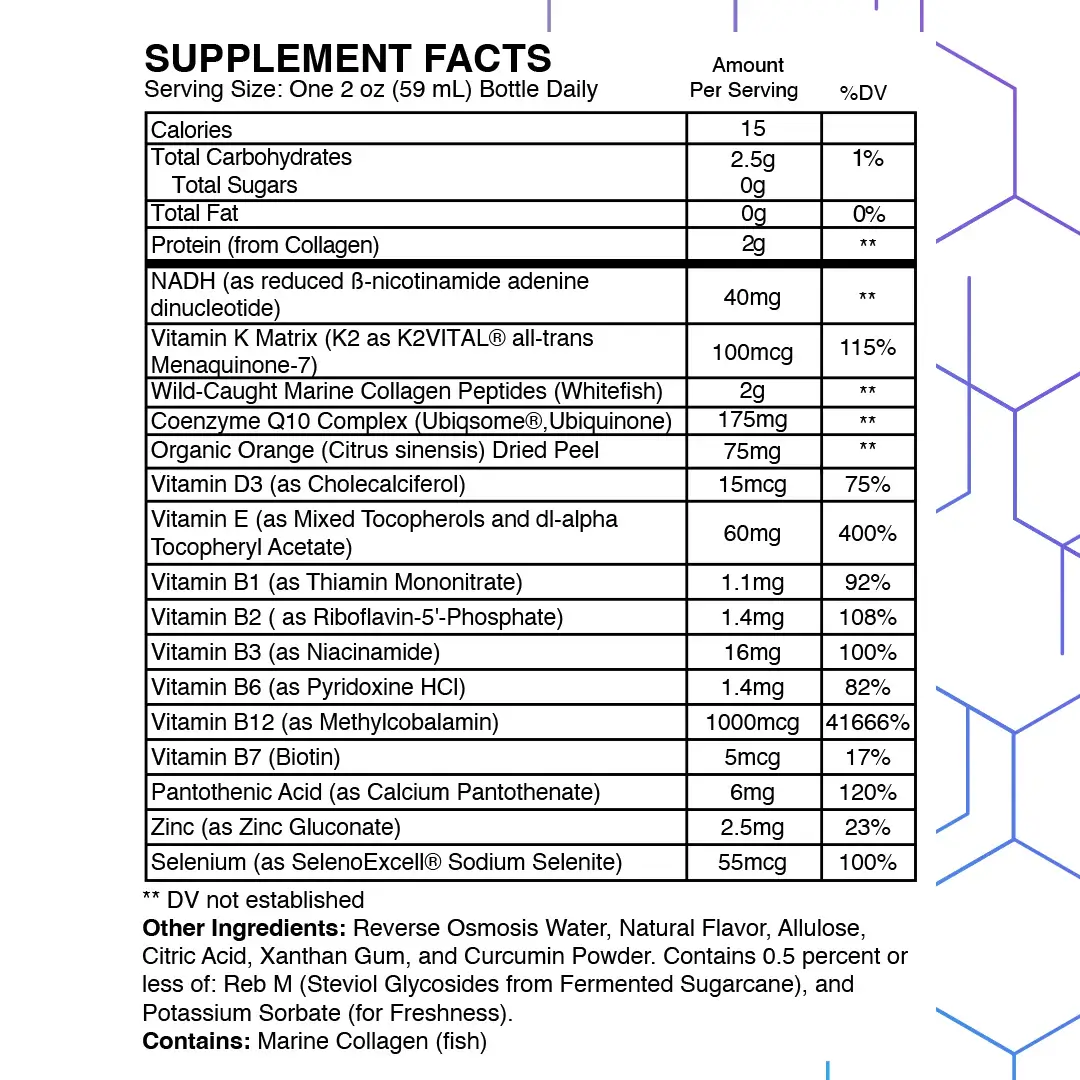 StrongCell Supplement Facts Label