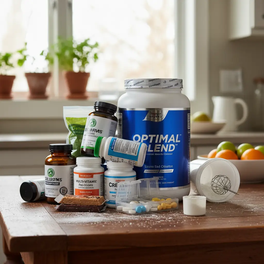Supplements on a counter top