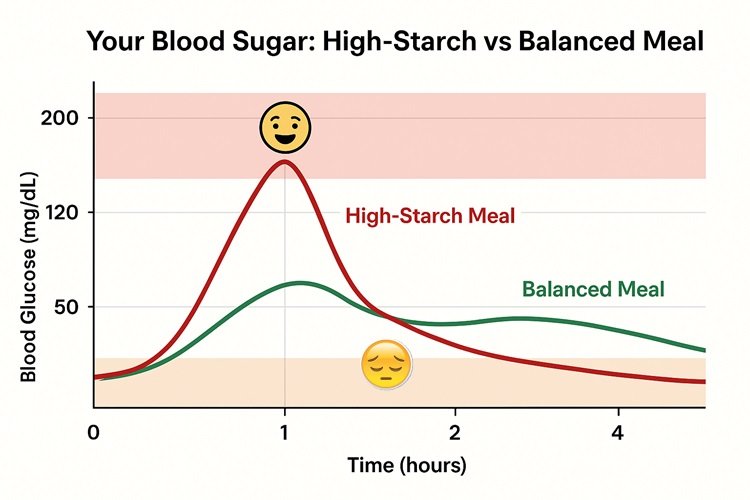 infographic showing glycemic index values as ascending bar chart