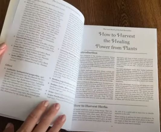 Inside the Lost Book of Herbal Remedies - How to harvest the healing power of the plants section.