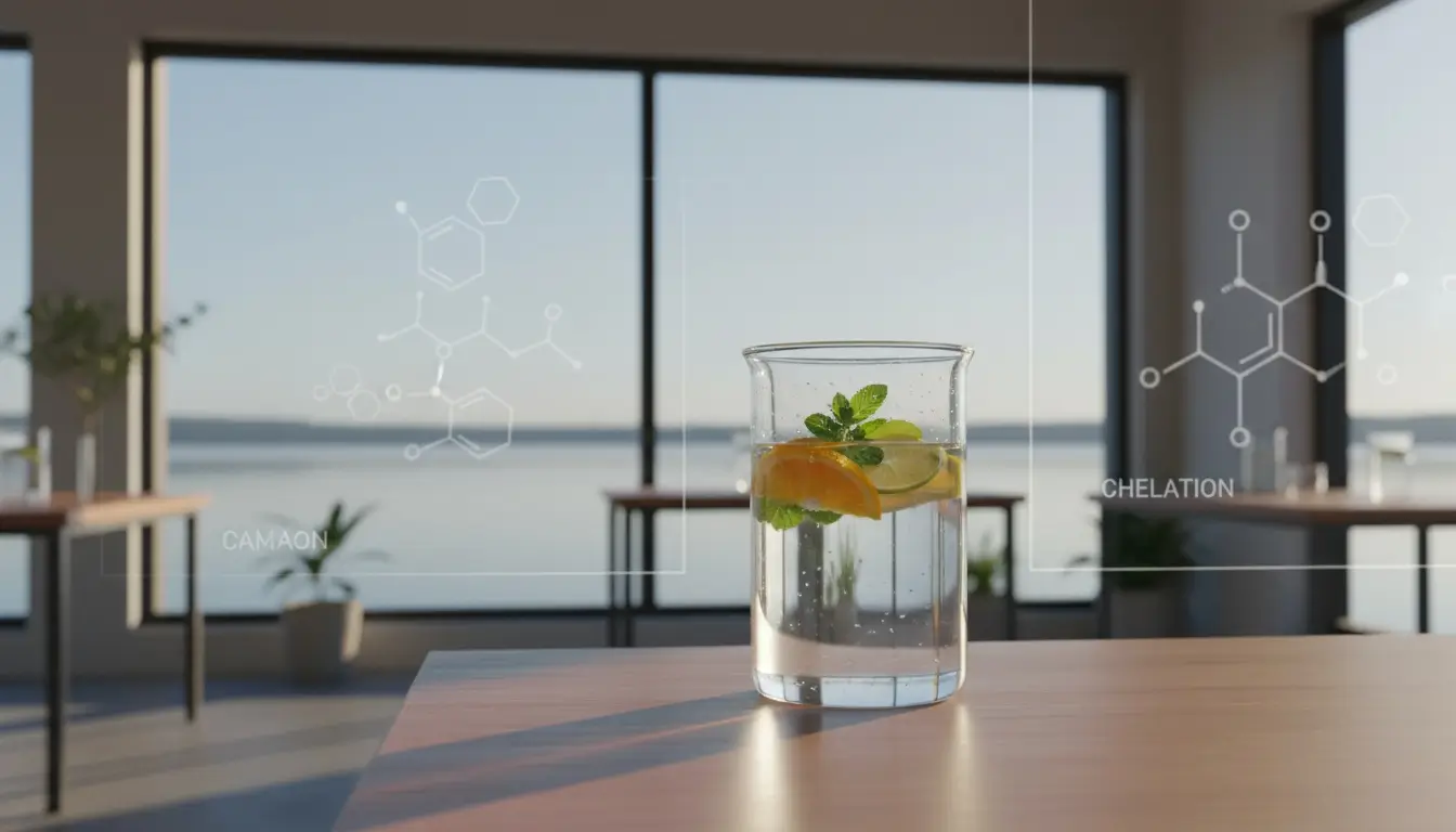 Tranquil image representing safe heavy metal detoxification through evidence-based chelation supplements and natural methods