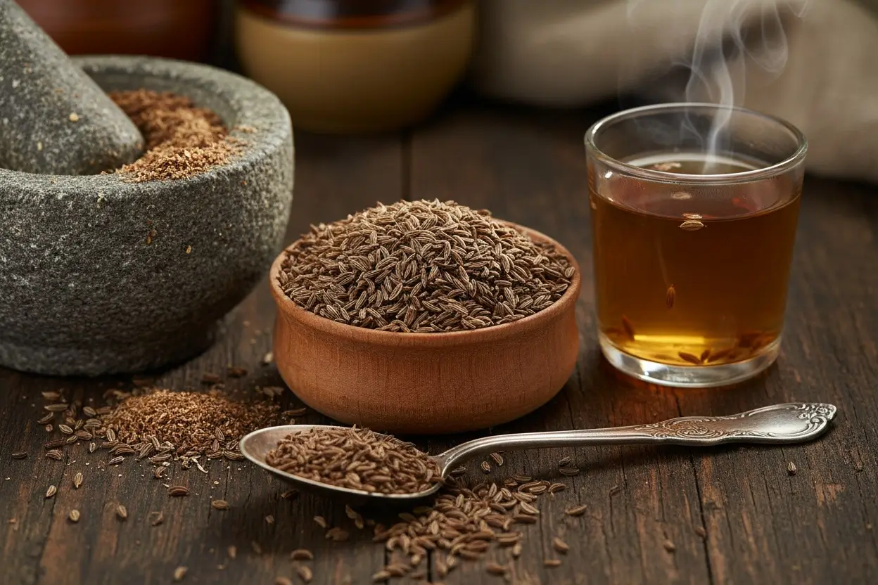 Caraway seeds and caraway tea for expelling gas and relieving bloating naturally
