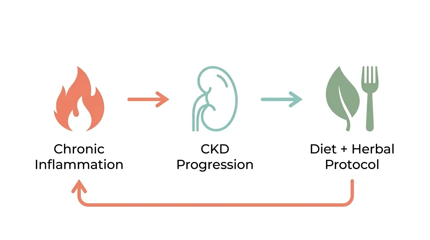 How diet and herbal protocols interrupt CKD progression by reducing chronic inflammation