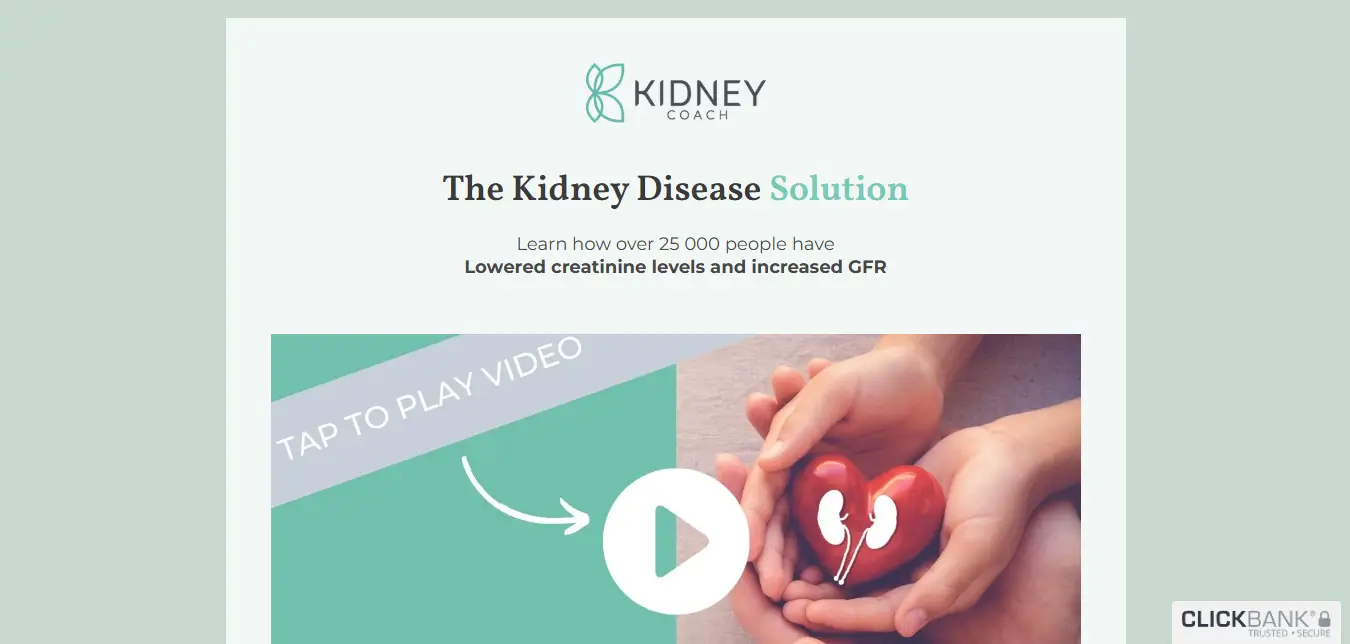 Screenshot from the Kidney Solution Sales Page