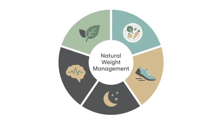 Vertical list infographic showing five common mistakes that stall natural weight management including cutting calories too low, ignoring sleep, expecting overnight results, relying only on the scale, and skipping meals