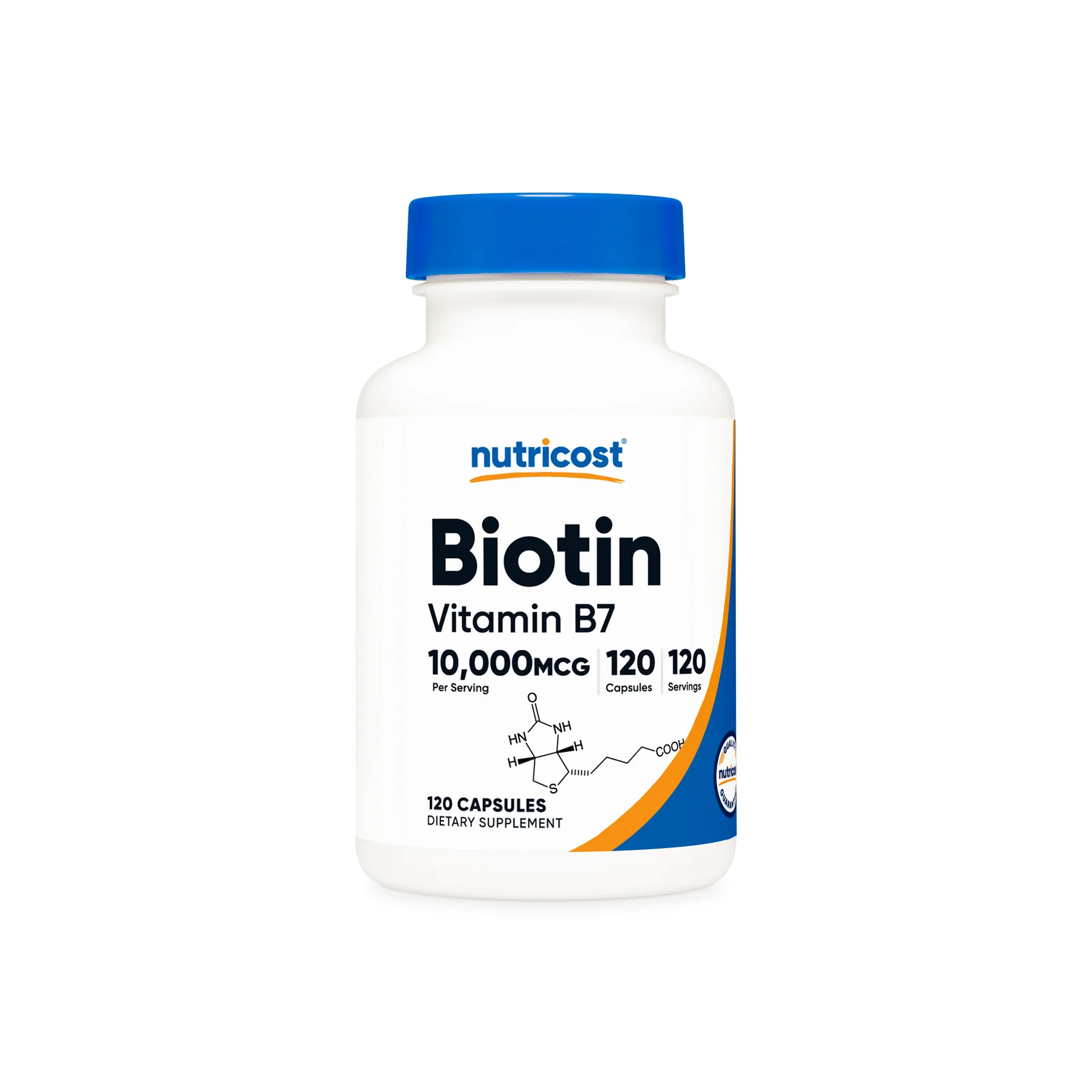 Nutricost Biotin 10mg single-nutrient capsules