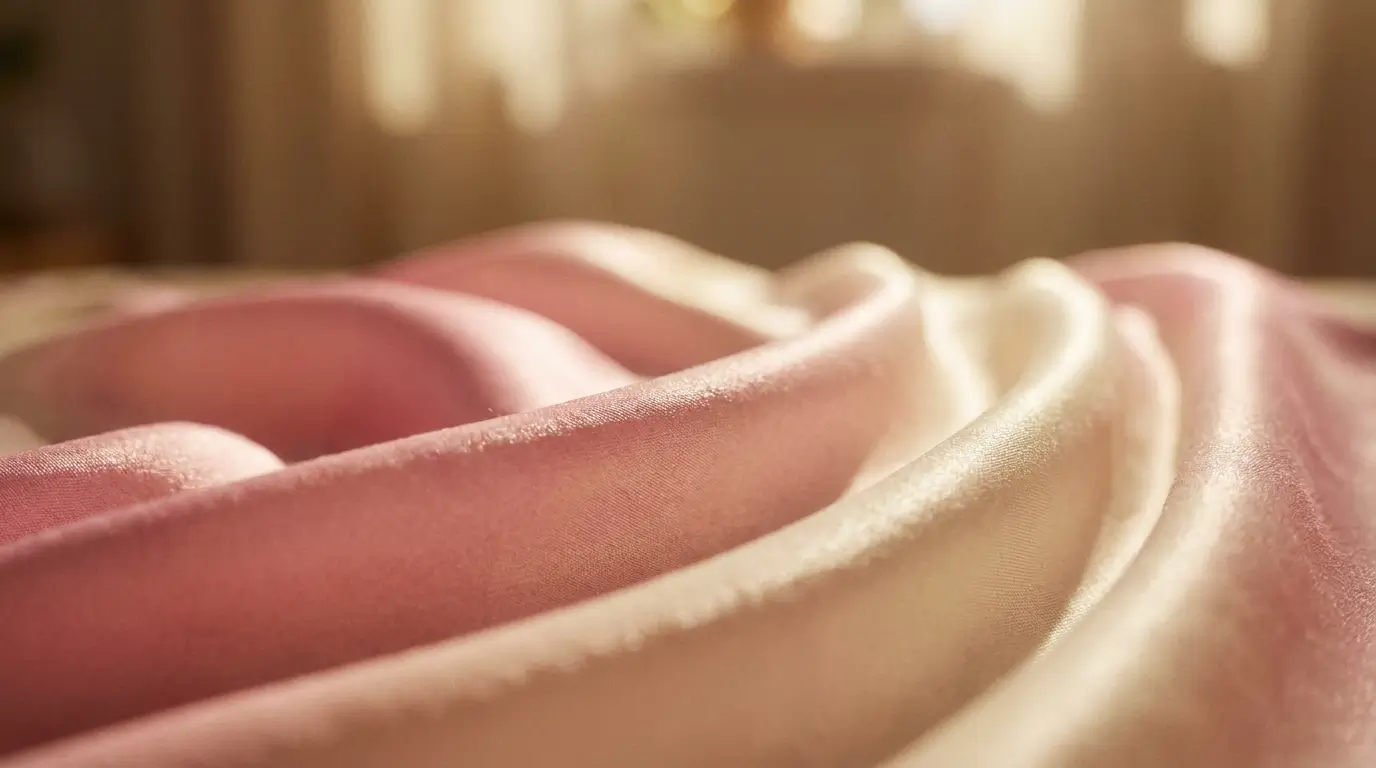 Close-up of soft lyocell-blend underwear fabric in warm natural light